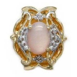 B589 14K PINK PAUA & DIAMOND SLIDE. 